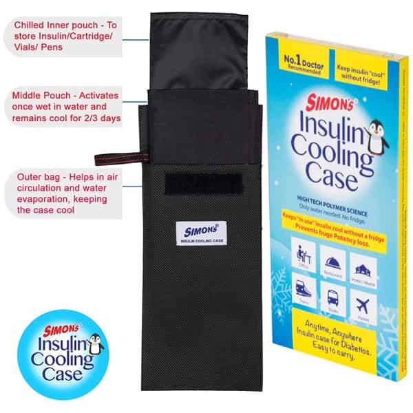 Simon's Insulin Cooling Case For Diabetics (Black)
