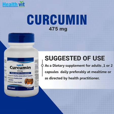 Healthvit Curcumin Powder 475 Mg - 60 Capsules