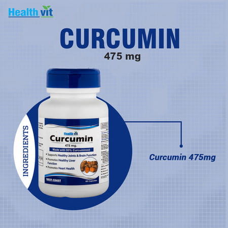 Healthvit Curcumin Powder 475 Mg - 60 Capsules