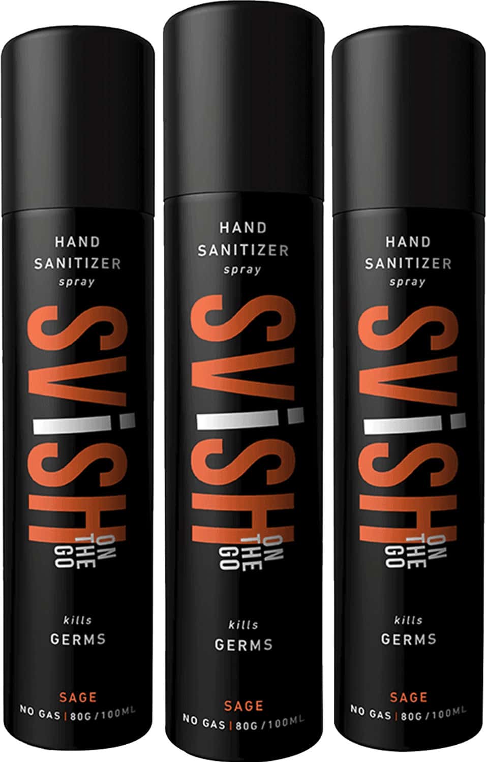 Svish On The Go Sage Hand Sanitizer Spray (100 Ml) | 70% Alcohol | Orange Fragrance Pack Of 3