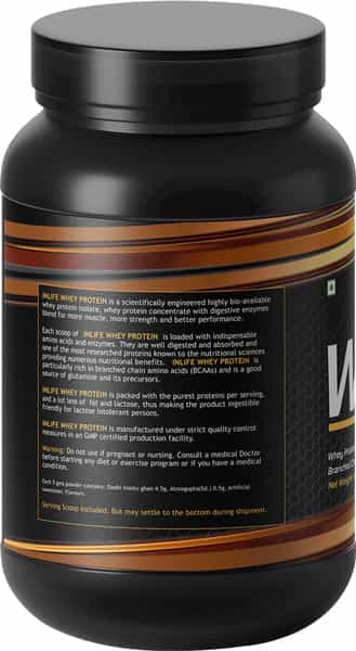 Inlife Whey Protein Powder With Isolate Concentrate Hydrolysate & Digestive Enzymes- 1Kg (Vanilla)