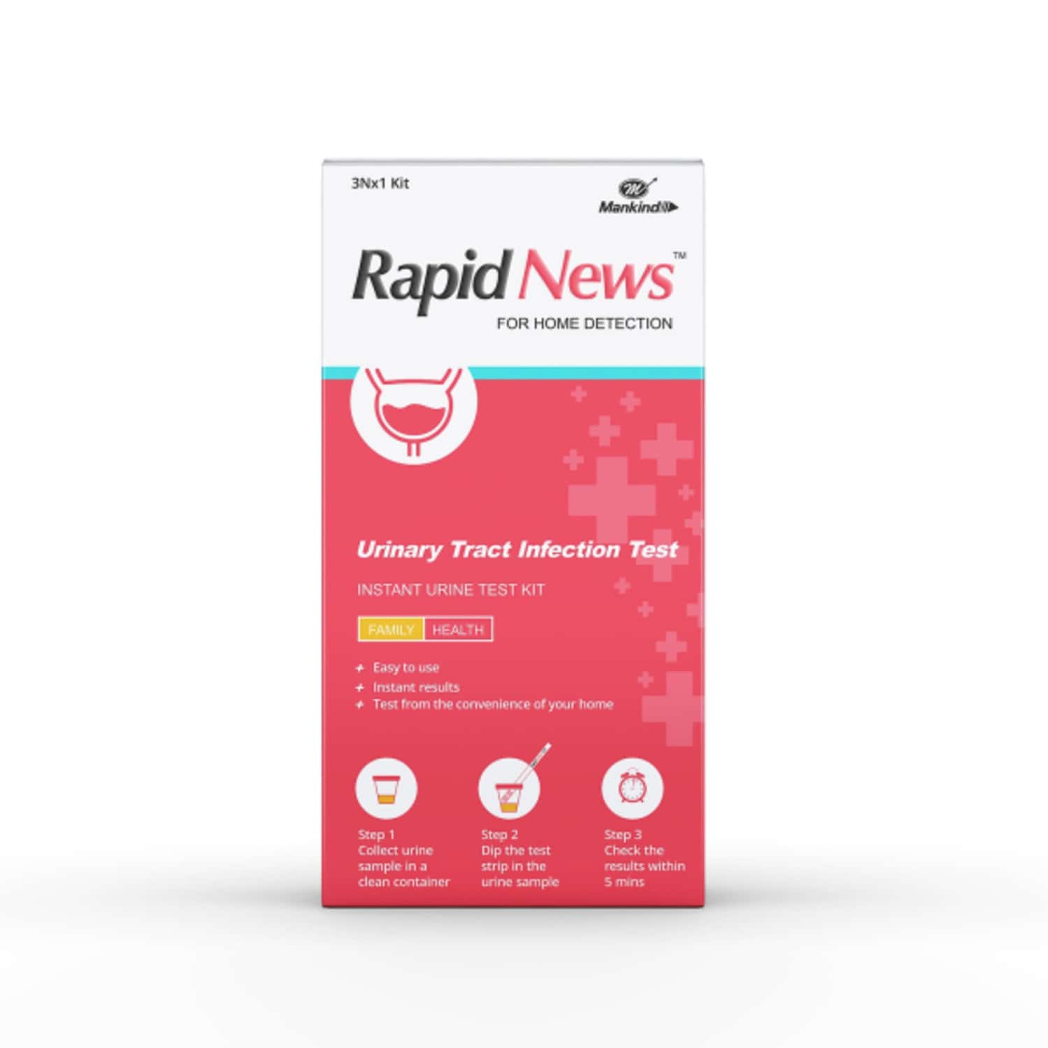 Rapid News Urinary Track Infection Test Kit 3 No's