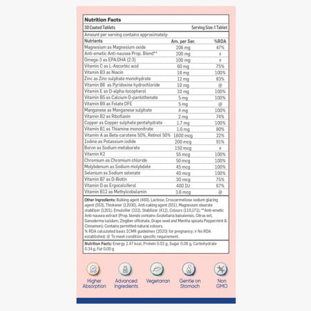 Trimacare 1 Advance Pregnancy Supplement For Pre-Conception & 1st Trimester 30 Tablets