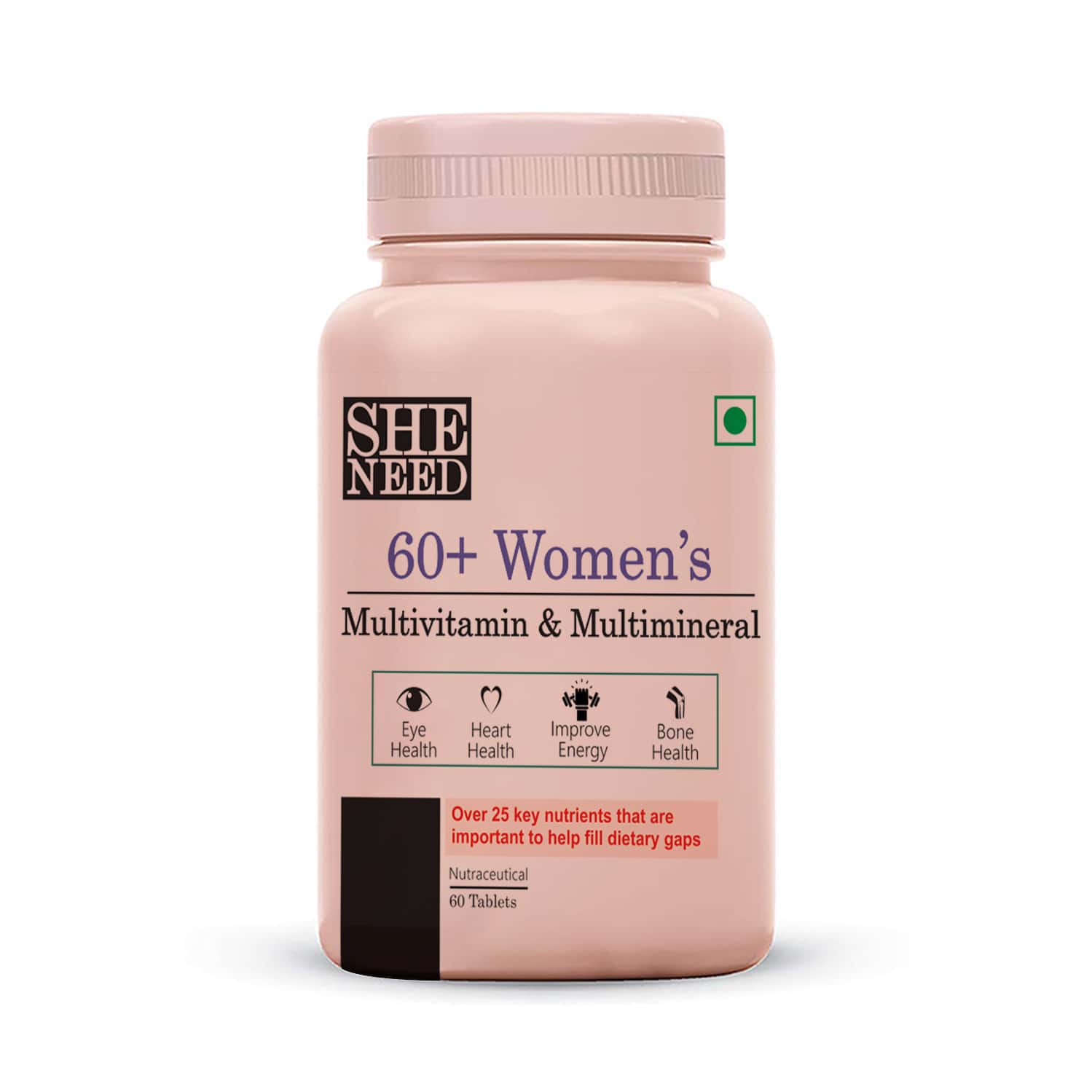 Sheneed 60+ Multivitamins And Minerals For Women - For Everyday Nutrition & Energy - 60 Tablets