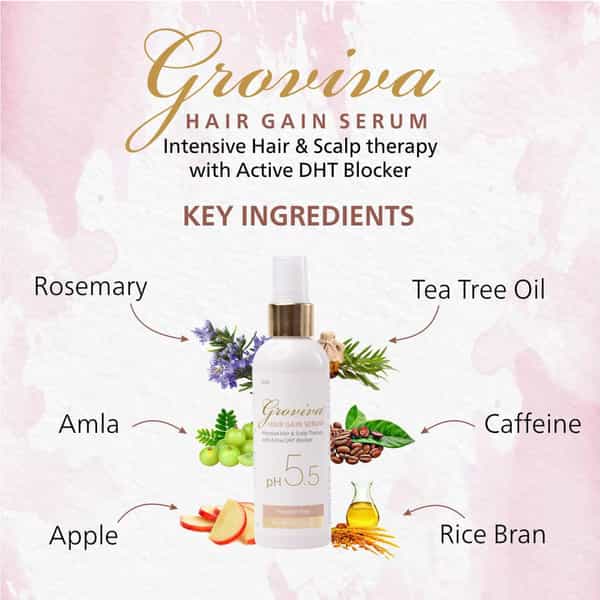 Groviva Hair Gain Serum 100 Ml | For All Hair Types | Paraben Free (Pack Of 4)