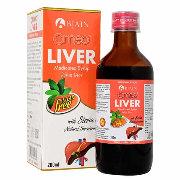 Bjain Omeo Liver Medicated Syrup . Sugar Free | Liver Health Tonic & Detoxification - 200Ml
