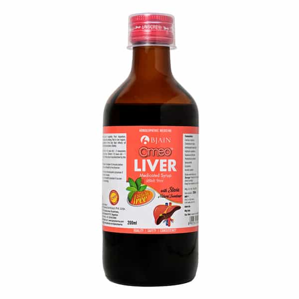 Bjain Omeo Liver Medicated Syrup . Sugar Free | Liver Health Tonic & Detoxification - 200Ml