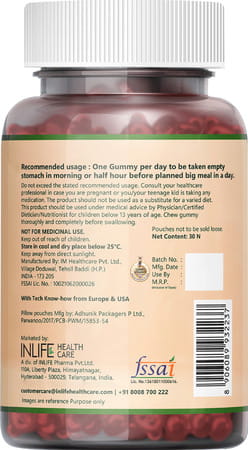 Inlife Apple Cider Vinegar Gummies Buy One Get One Free For Weight Management-30apple Flavor Gummies