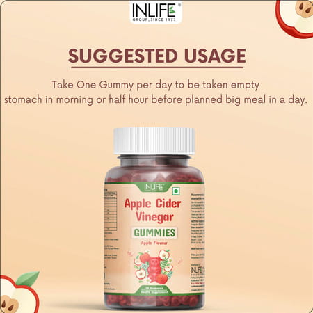 Inlife Apple Cider Vinegar Gummies Buy One Get One Free For Weight Management-30apple Flavor Gummies