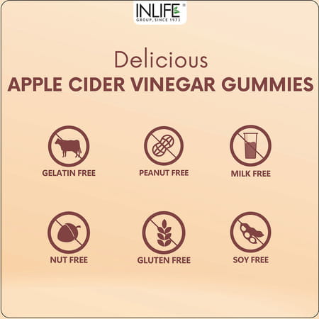 Inlife Apple Cider Vinegar Gummies Buy One Get One Free For Weight Management-30apple Flavor Gummies