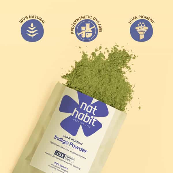 Nat Habit Indigo Powder For Hair | Black Color | 100% Natural (170G)
