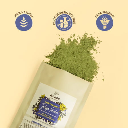 Nat Habit Indigo Powder For Hair | Black Color | 100% Natural (170g)