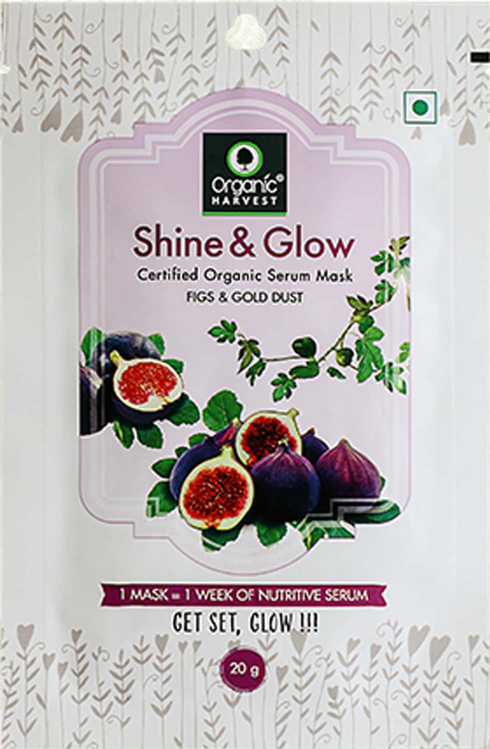 Organic Harvest Shine & Glow Serum Sheet Mask- 20gm
