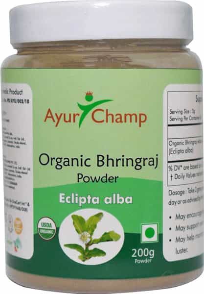 Ayur Champ - Pack Of 4 -Organic Bhringraj Powder Hair Care Supplement 200 Gms
