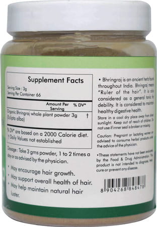 Ayur Champ - Pack Of 4 -Organic Bhringraj Powder Hair Care Supplement 200 Gms