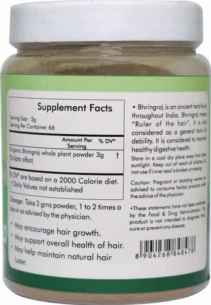 Ayur Champ - Pack Of 4 -Organic Bhringraj Powder Hair Care Supplement 200 Gms