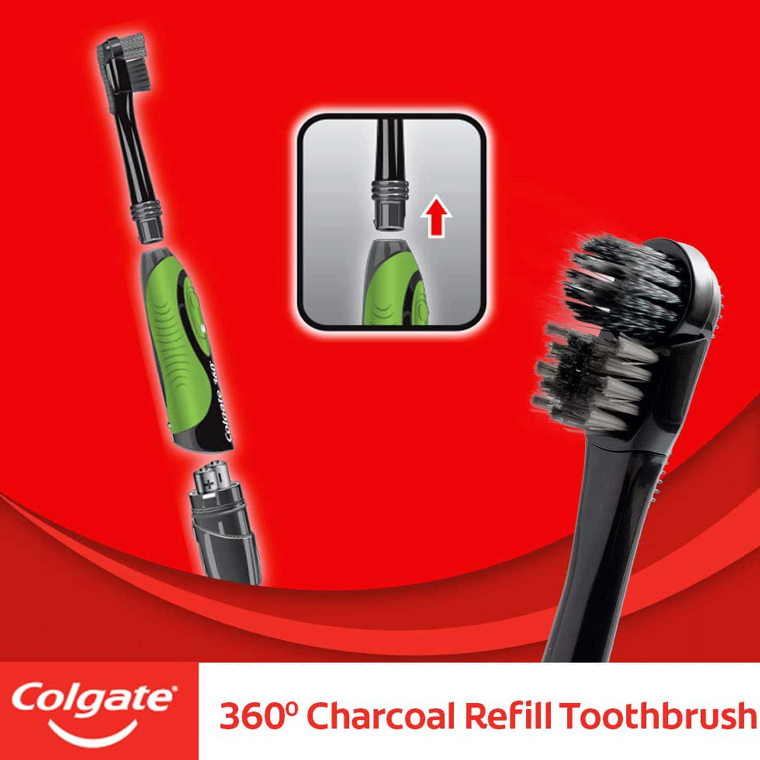 Buy COLGATE 360 CHARCOAL BATTERY POWERED ELECTRIC TOOTHBRUSH