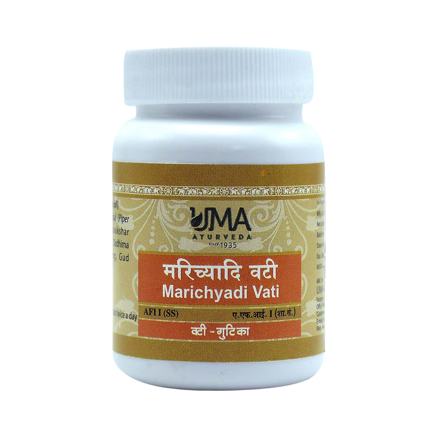 Uma Ayurveda Marichyadi Vati Ayurvedic Tablets 80 Tab