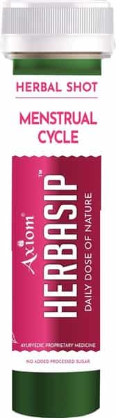 Axiom Herbasip Menstrual Cycle Shots Health Juice (Pack Of 12 Shots) Bottle Of 50 Ml