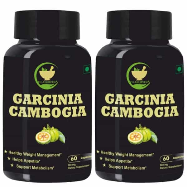 Fij Ayurveda Garcinia Cambogia Supplement With Green Tea Extract- 500Mg 60 Capsules (Pack Of 2)