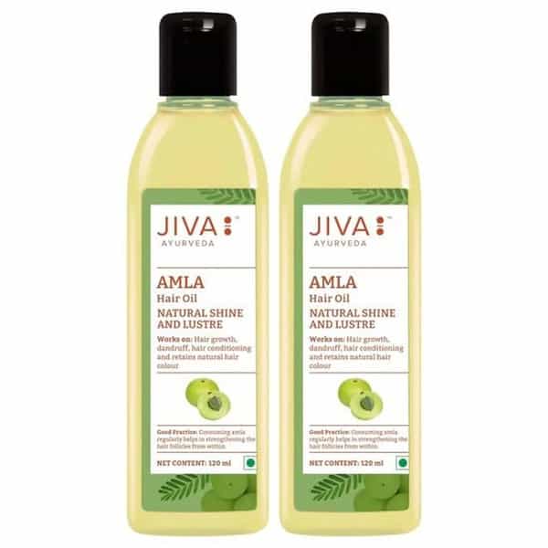 Jiva Amla Oil Helps In Hair Growth, Hair Conditioning, Retain Natural Hair Colour -120Ml (Pack Of 2)
