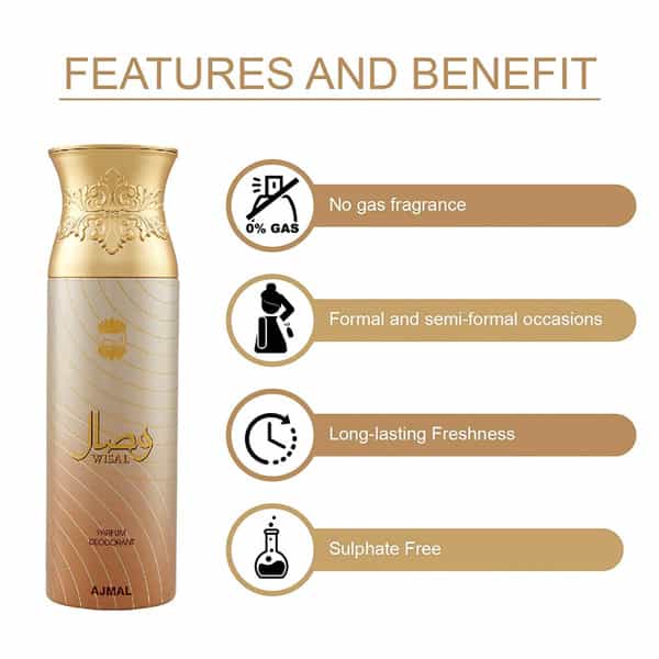 Ajmal Zeal Eau De Parfum 100Ml Perfume For Men And Wisal Deodorant 200Ml For Women
