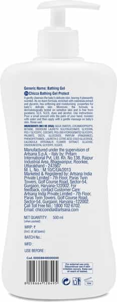 Chicco Baby Bathing Gel Protect Blue Bottle Of 500Ml