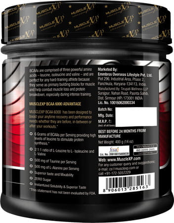 Musclexp Instantized Bcaa 6000 With L-Alanine & Taurine - 400g (14 Oz) Orange - 44 Servings