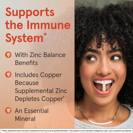Jarrow Formulas Zinc Balance 15mg - | Veggie Capsules | Includes Copper | Essential Minerals - 100n