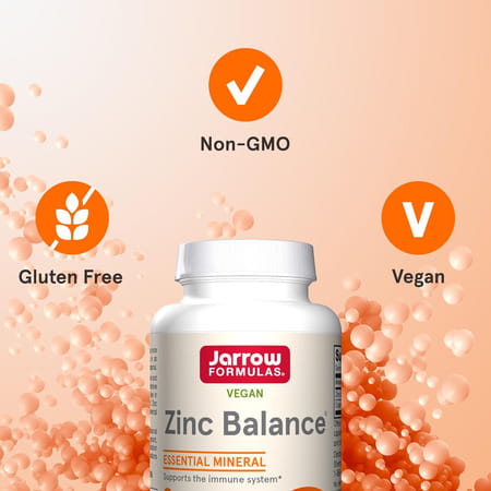 Jarrow Formulas Zinc Balance 15mg - | Veggie Capsules | Includes Copper | Essential Minerals - 100n