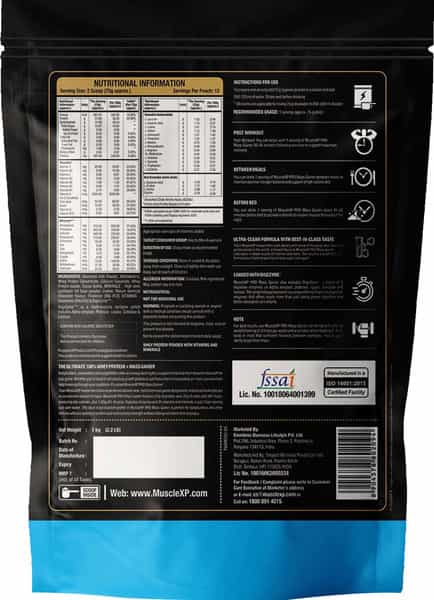 Musclexp Pro Mass Gainer For Musce Mass Gain With Whey Protein Whey Isolate 1Kg Pouch (2.2 Lb)