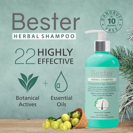 Bester Herbal Shampoo 300 Ml | Reduces Hair Fall | Dandruff & Tangled Hair (Pack Of 3)