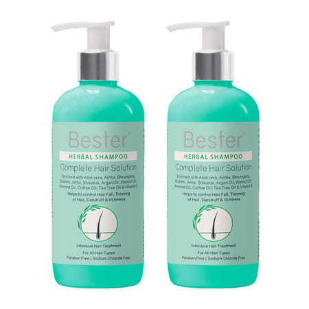Bester Herbal Shampoo 300 Ml | Reduces Hair Fall | Dandruff & Tangled Hair (Pack Of 3)