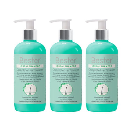 Bester Herbal Shampoo 300 Ml | Reduces Hair Fall | Dandruff & Tangled Hair (Pack Of 3)