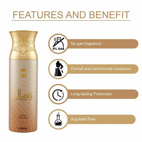 Ajmal Aurum & Sacred Love & Wisal Deodorant Spray - For Women (200 Ml Pack Of 3)