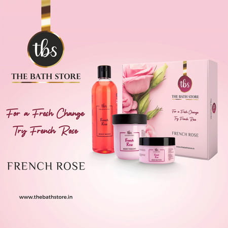 The Bath Store French Rose Combo (Body Butter 200gm + Body Wash 300ml + Body Yogurt 200gm)