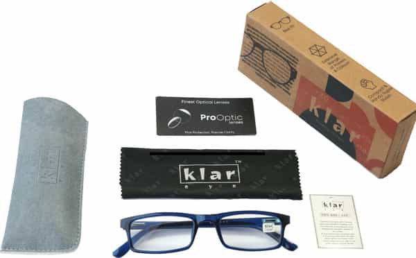 Klar Eye Rectangle Full Rim Reading Glasses Men And Women +0.75 To +3.50+1.50 Power Matte Blue