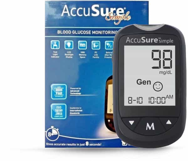 Accusure Simple Blood Glucose Monitoring System | Glucometer