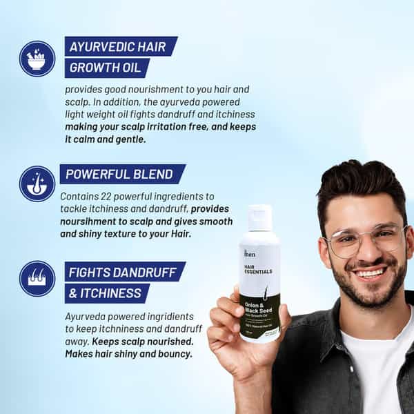 Formen Onion Black Seed Hair Growth Oil | Reduces Hair Fall Dandruff | Promotes Hair Growth|100Ml