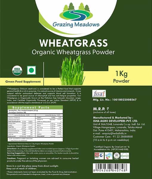 Grazing Meadows Wheatgrass 1 Kg Powder (Pack Of 2)
