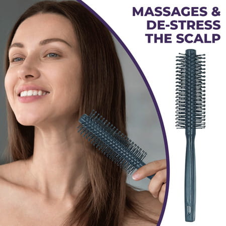 Sanfe Selfly Hair Brush(Round) Basic 1 Piece Scalp Massager Dandruff Removal Improve Hair Growth