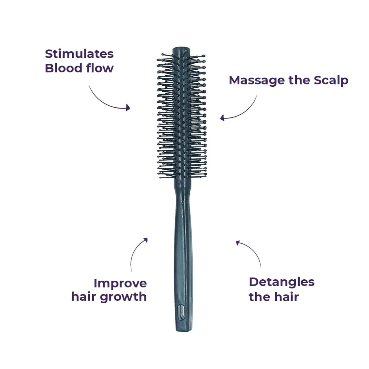 Buy SANFE SELFLY HAIR BRUSH(ROUND) BASIC 1 PIECE SCALP MASSAGER