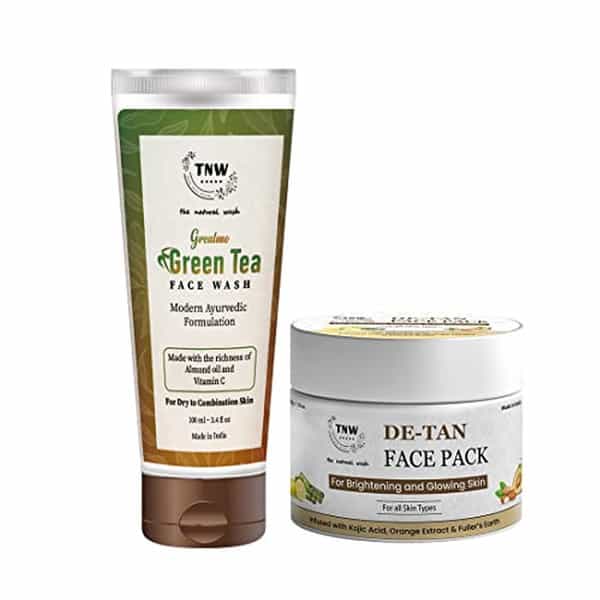 Tnw The Natural Wash De-Tan Face Pack & Green Tea Face Wash For Dry Skin