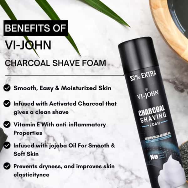 Vi-John Charcoal Shaving Foam 300Ml & Master Stoke Ultra Pro 5 Blade Shaving Razor For Men
