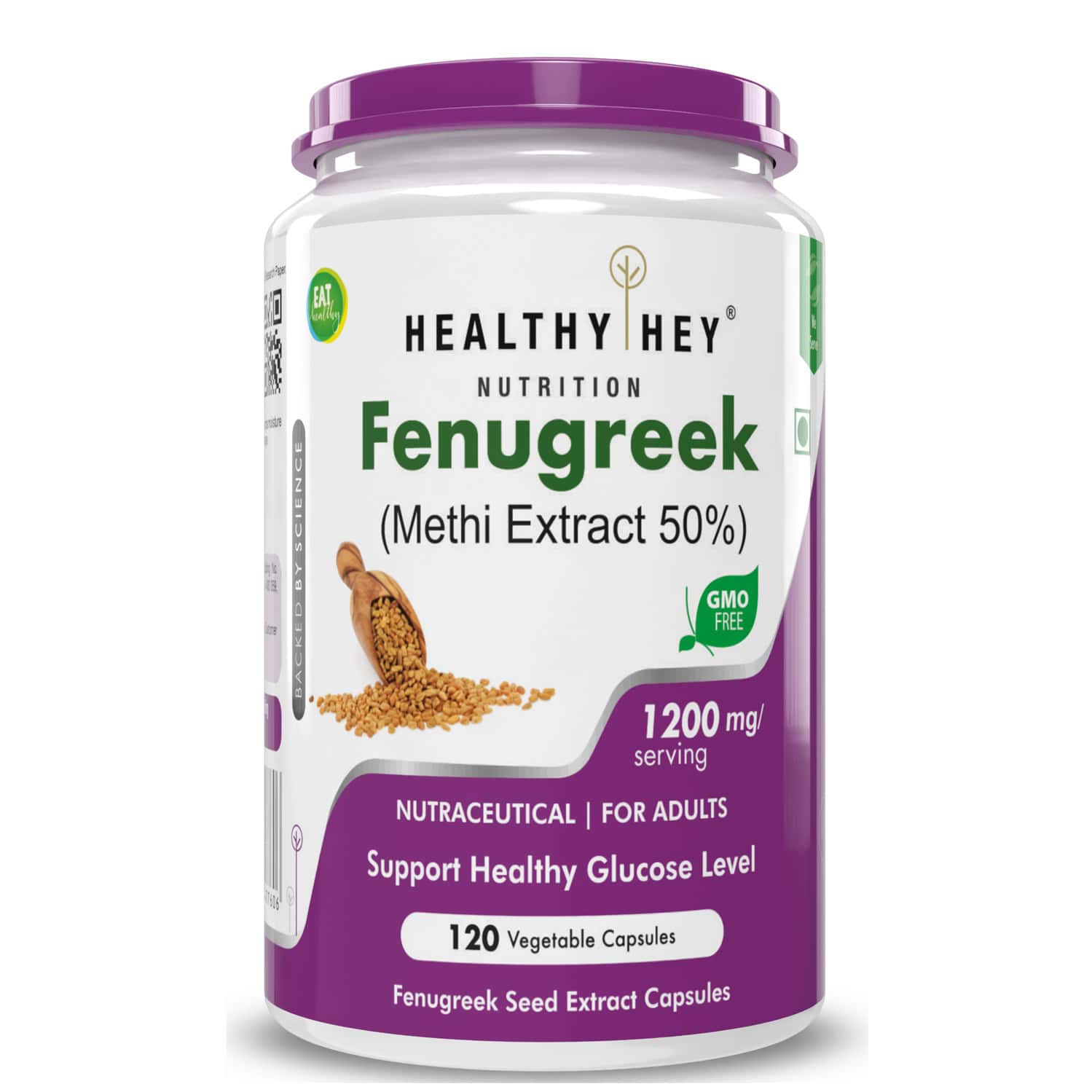 Healthyhey Fenugreek Seed Extract Supplement - 120 Capsules