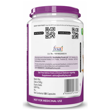 Healthyhey Fenugreek Seed Extract Supplement - 120 Capsules