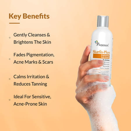 Fixderma Skarfix Plus Brightening Body Wash With 4% Actives With Kojic Acid & Niacinamide 200 Ml