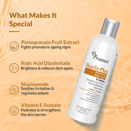 Fixderma Skarfix Plus Brightening Body Wash With 4% Actives With Kojic Acid & Niacinamide 200 Ml