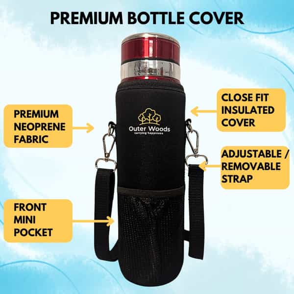 Outer Woods Insulin Cooler Bottle Case With 10 Mini Ice Gel Packs | 20+ Hrs Cooling | Large - Red