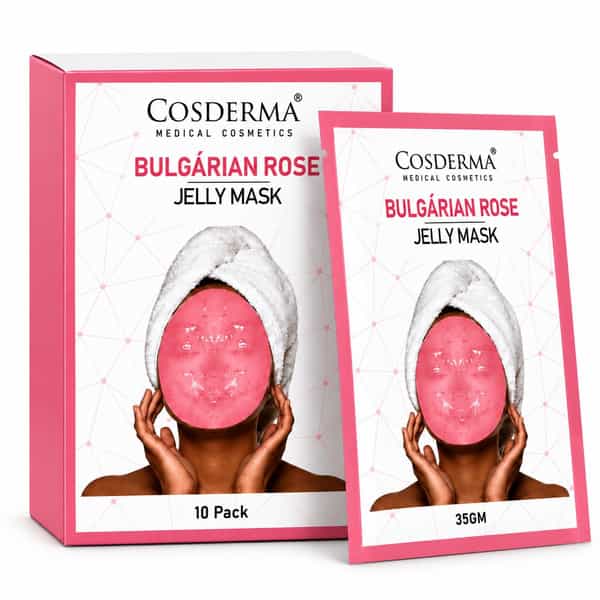 Cosderma Bulgarian Rose Jelly Mask | Hydrating Sheet Mask | Fresh Glowing Skin Care - 10 X 35G